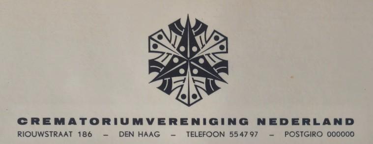 Letterhead of Crematoriumvereniging Nederland; historical address and telephone number; date unknown